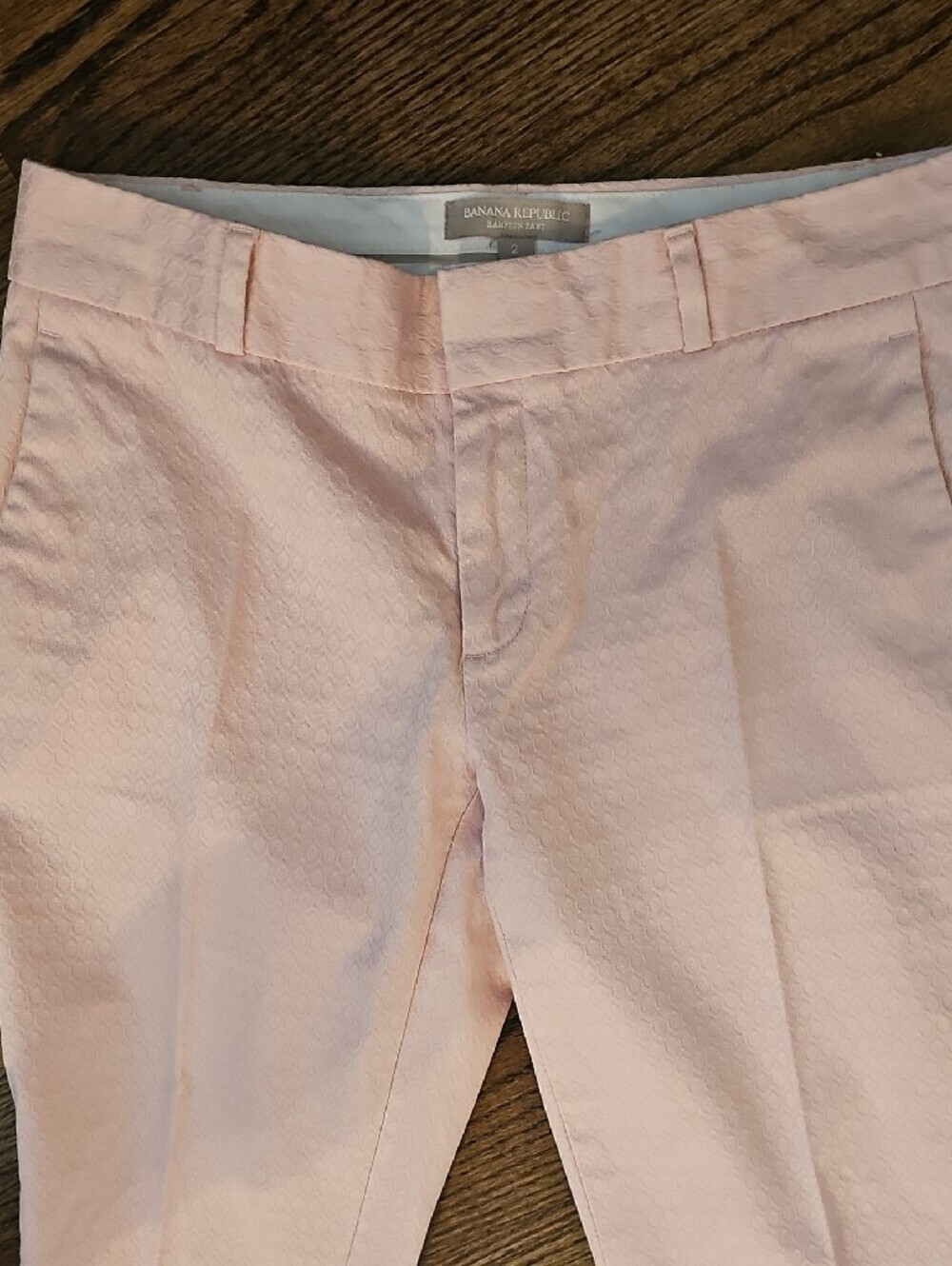 Banana Republic Pale Pink Textured Hampton Pants Size 2 - Picture 5 of 13